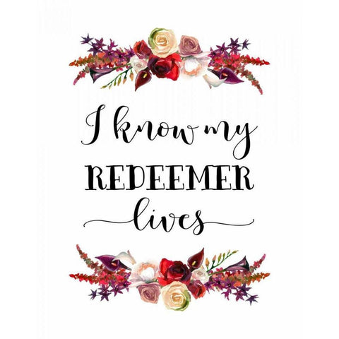 My Redeemer Lives White Modern Wood Framed Art Print by Moss, Tara