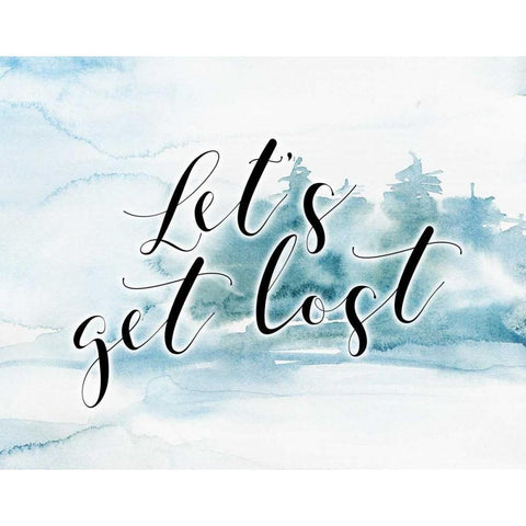 Lets Get Lost White Modern Wood Framed Art Print by Moss, Tara