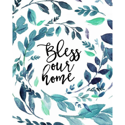 Bless Our Home Gold Ornate Wood Framed Art Print with Double Matting by Moss, Tara