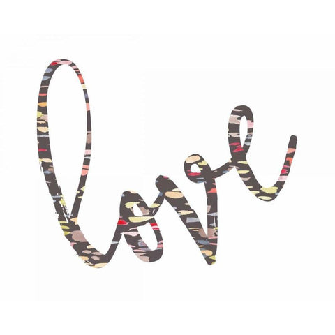 Love Confetti Black Modern Wood Framed Art Print with Double Matting by Moss, Tara