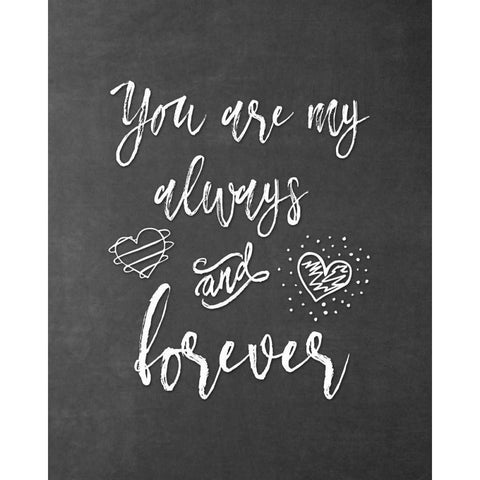 My Always and Forever White Modern Wood Framed Art Print by Moss, Tara