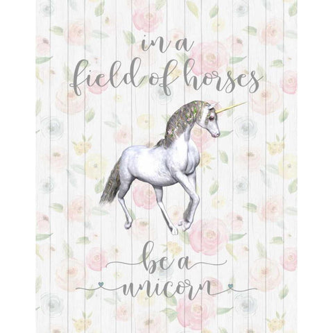 Be A Unicorn Floral Wood Gold Ornate Wood Framed Art Print with Double Matting by Moss, Tara