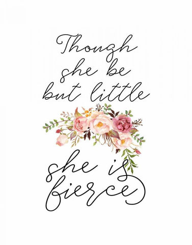 Though She Be But Little Floral Black Ornate Wood Framed Art Print with Double Matting by Moss, Tara