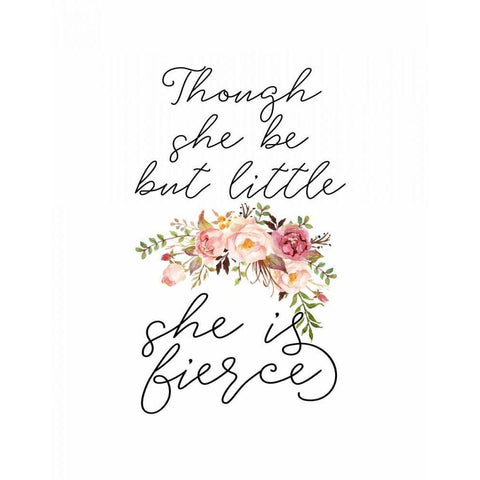 Though She Be But Little Floral Black Modern Wood Framed Art Print with Double Matting by Moss, Tara