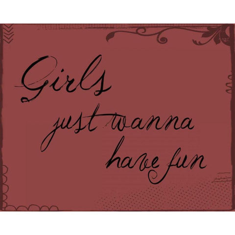 Girls Just Wanna Gold Ornate Wood Framed Art Print with Double Matting by Moss, Tara