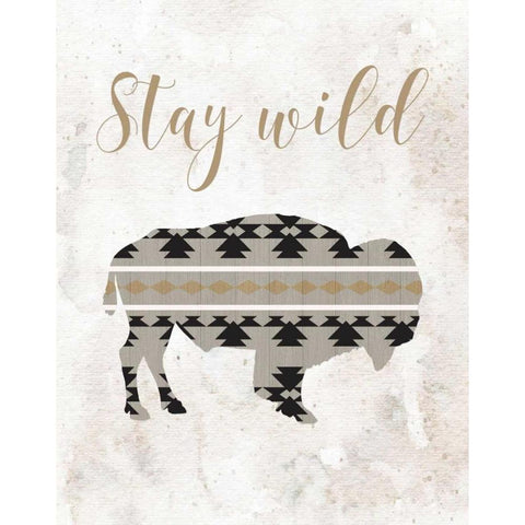 Stay Wild White Modern Wood Framed Art Print by Moss, Tara