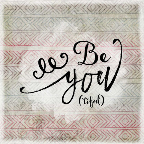 Be You Tiful Black Modern Wood Framed Art Print with Double Matting by Moss, Tara