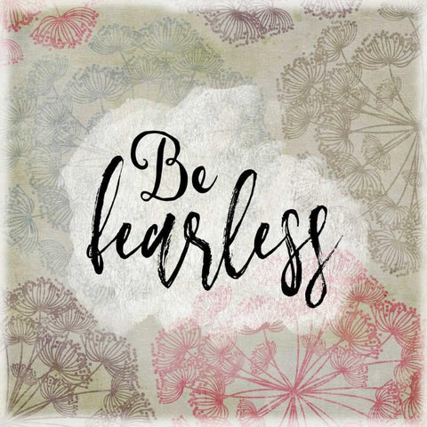 Be Fearless Black Modern Wood Framed Art Print with Double Matting by Moss, Tara