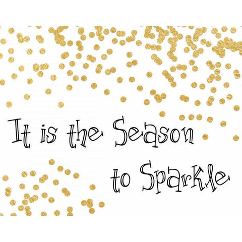 It Is the Season to Sparkle Gold Ornate Wood Framed Art Print with Double Matting by Moss, Tara