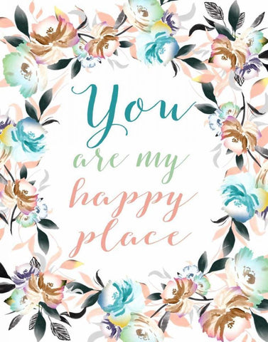 You Are My Happy Place II White Modern Wood Framed Art Print with Double Matting by Moss, Tara