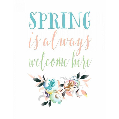 Spring is Always Welcome II Black Modern Wood Framed Art Print with Double Matting by Moss, Tara