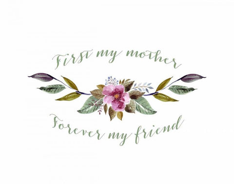 First My Mother Black Ornate Wood Framed Art Print with Double Matting by Moss, Tara