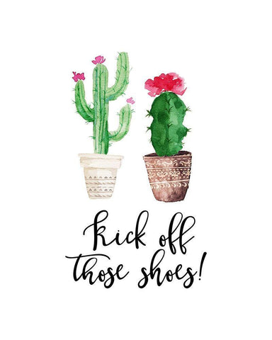 Kick Off Those Shoes White Modern Wood Framed Art Print with Double Matting by Moss, Tara