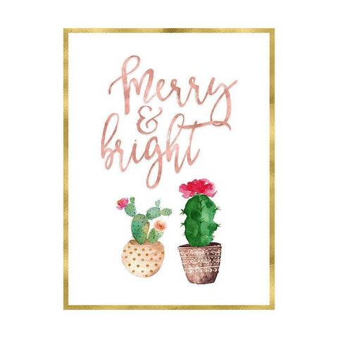 Merry and Bright Succulent White Modern Wood Framed Art Print by Moss, Tara