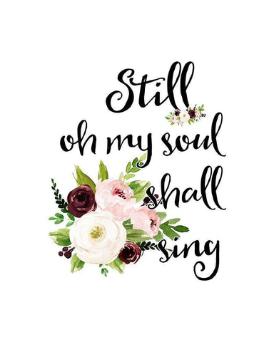 Still Oh My Soul Black Ornate Wood Framed Art Print with Double Matting by Moss, Tara