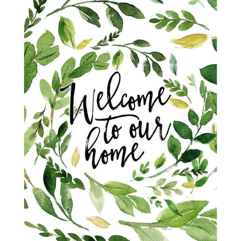 Welcome to Our Home Black Modern Wood Framed Art Print with Double Matting by Moss, Tara