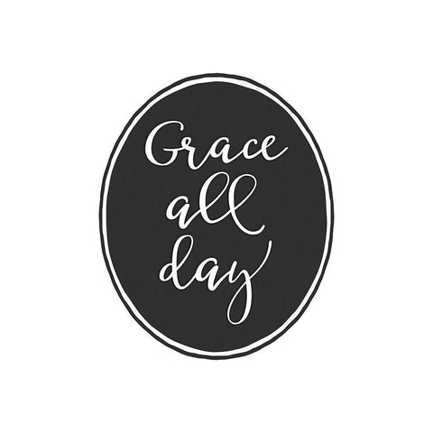 Grace All Day Black Modern Wood Framed Art Print by Moss, Tara