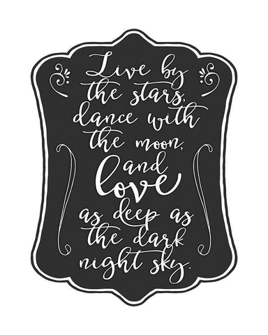 Live by the Stars White Modern Wood Framed Art Print with Double Matting by Moss, Tara
