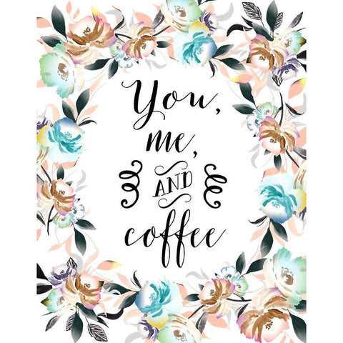 You, Me and Coffee Gold Ornate Wood Framed Art Print with Double Matting by Moss, Tara