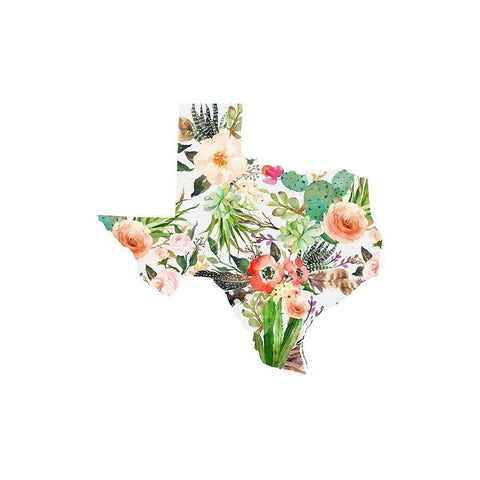 Texas Floral Collage I Gold Ornate Wood Framed Art Print with Double Matting by Moss, Tara