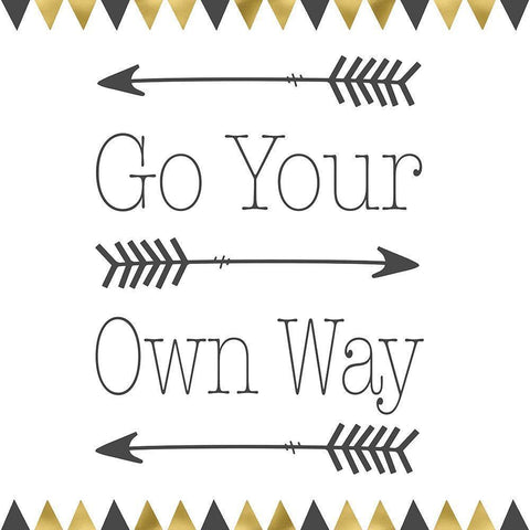 Go Your Own Way Square Black Modern Wood Framed Art Print with Double Matting by Moss, Tara