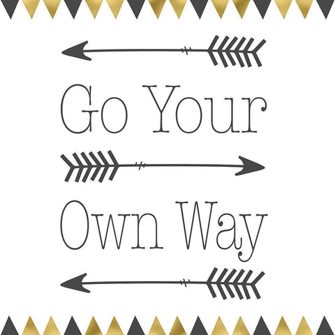 Go Your Own Way Square Black Modern Wood Framed Art Print by Moss, Tara