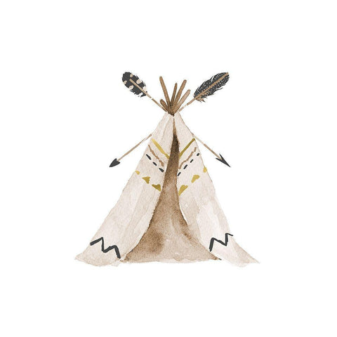 Tee Pee  White Modern Wood Framed Art Print by Moss, Tara