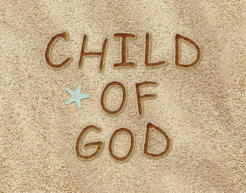 Child of God Sand White Modern Wood Framed Art Print with Double Matting by Moss, Tara