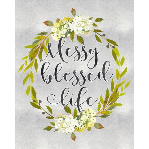 Messy Blessed Life Gold Ornate Wood Framed Art Print with Double Matting by Moss, Tara