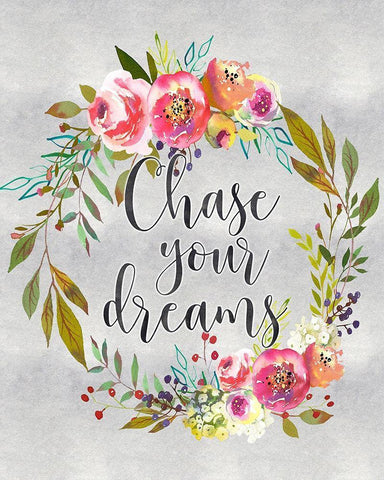 Chase Your Dreams Black Ornate Wood Framed Art Print with Double Matting by Moss, Tara