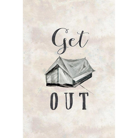 Get Out Black Modern Wood Framed Art Print by Moss, Tara