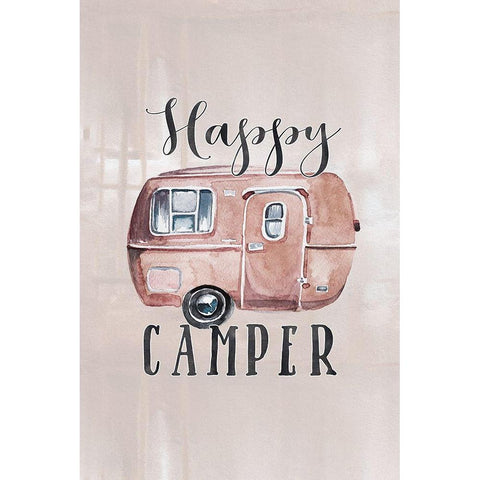 Happy Camper Gold Ornate Wood Framed Art Print with Double Matting by Moss, Tara