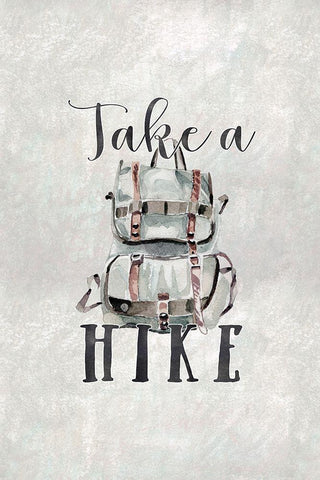 Take a Hike White Modern Wood Framed Art Print with Double Matting by Moss, Tara