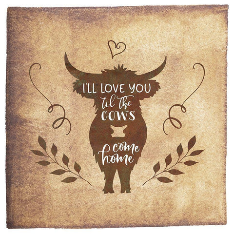 Til the Cows Come Home White Modern Wood Framed Art Print with Double Matting by Moss, Tara