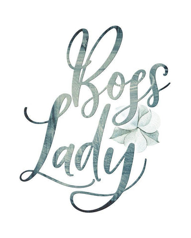 Bossy Lady Floral II White Modern Wood Framed Art Print with Double Matting by Moss, Tara