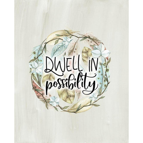 Dwell in Possibility Gold Ornate Wood Framed Art Print with Double Matting by Moss, Tara