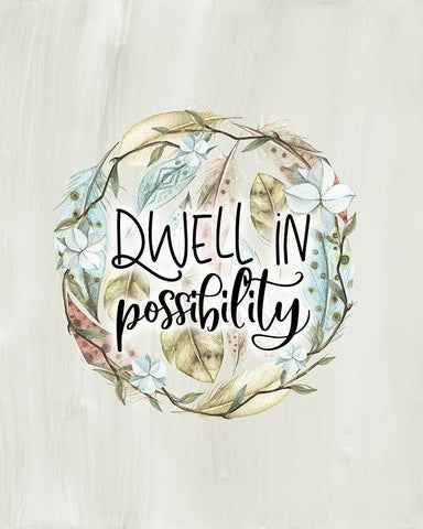 Dwell in Possibility White Modern Wood Framed Art Print with Double Matting by Moss, Tara