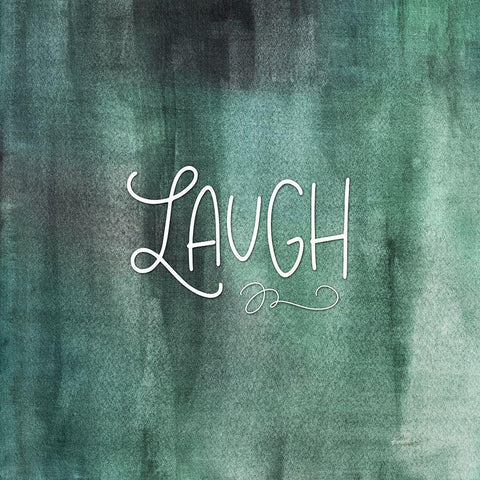 Laugh Green White Modern Wood Framed Art Print by Moss, Tara