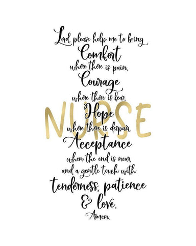 Nurse Prayer Black Ornate Wood Framed Art Print with Double Matting by Moss, Tara