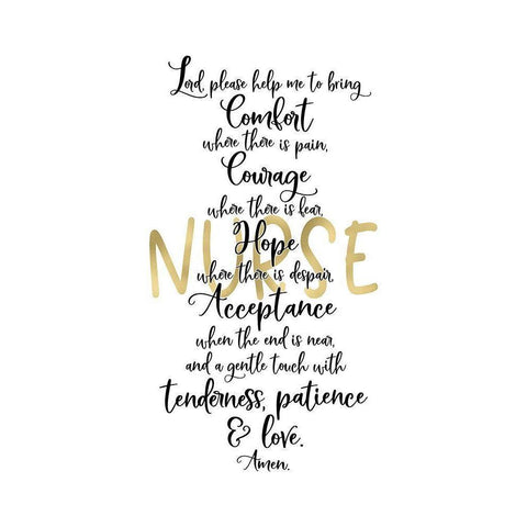 Nurse Prayer White Modern Wood Framed Art Print by Moss, Tara