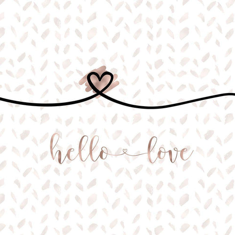 Hello Love White Modern Wood Framed Art Print by Moss, Tara