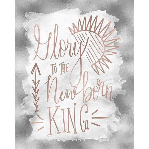 Glory to the Newborn King Black Modern Wood Framed Art Print with Double Matting by Moss, Tara