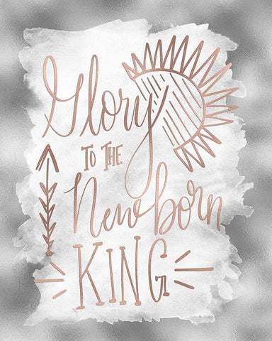 Glory to the Newborn King White Modern Wood Framed Art Print with Double Matting by Moss, Tara