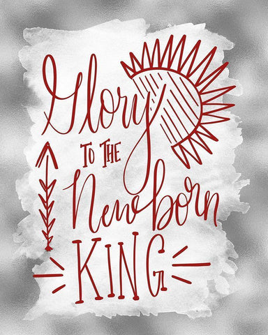 Glory to the Newborn King II White Modern Wood Framed Art Print with Double Matting by Moss, Tara