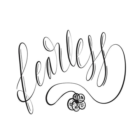 Fearless White Modern Wood Framed Art Print by Moss, Tara