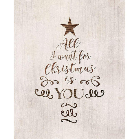 All I Want for Christmas White Modern Wood Framed Art Print by Moss, Tara