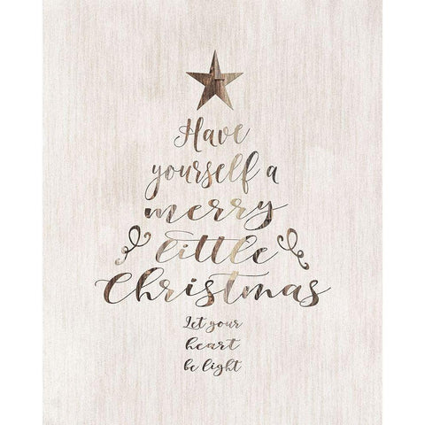 Merry Little Christmas Black Modern Wood Framed Art Print with Double Matting by Moss, Tara