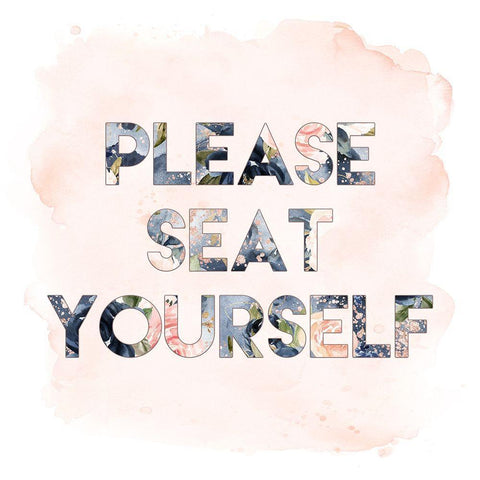 Please Seat Yourself Black Ornate Wood Framed Art Print with Double Matting by Moss, Tara