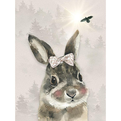 Baby Girl Hare Gold Ornate Wood Framed Art Print with Double Matting by Moss, Tara