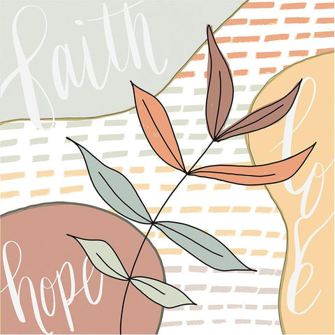 Faith-Hope-Love White Modern Wood Framed Art Print by Moss, Tara